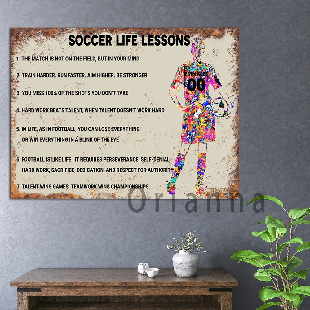 Soccer Life Lessons Girl Canvas Painting Home Decoration Hd Prints Abstract Vintage Modular Pictures Wall Artwork Poster