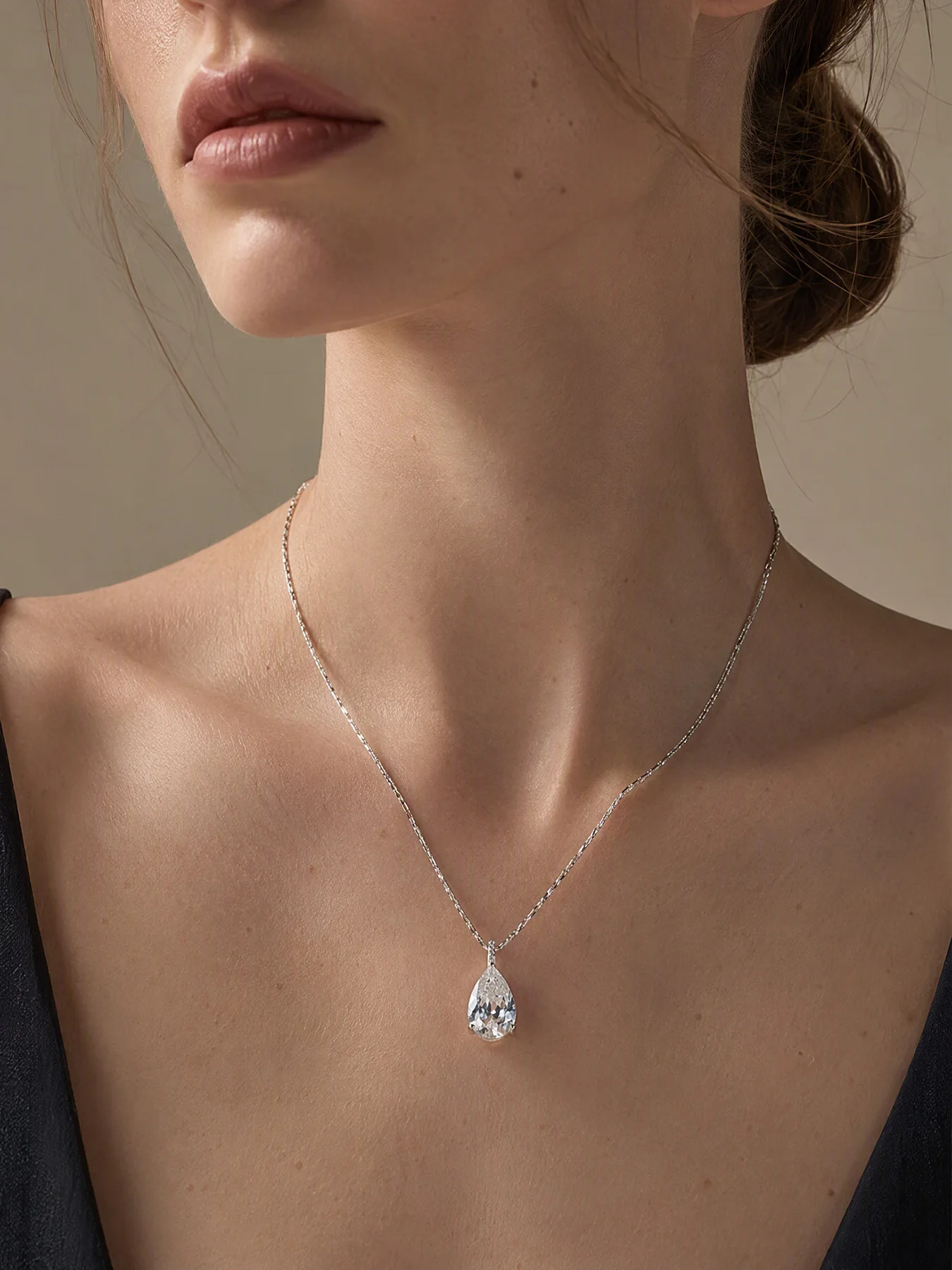 Museum Reproduction Iridescent Opal Necklace, Rectangular Gemstone and Crystal Drop Interchangeable Pendants Luxury Jewelry