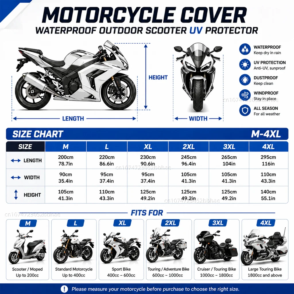 For Malaguti F18 Warrior 1999-2004 Motorcycle Cover Waterproof Outdoor Scooter UV Protector M-4XL Rain Dust Sun Sunproof Scratch