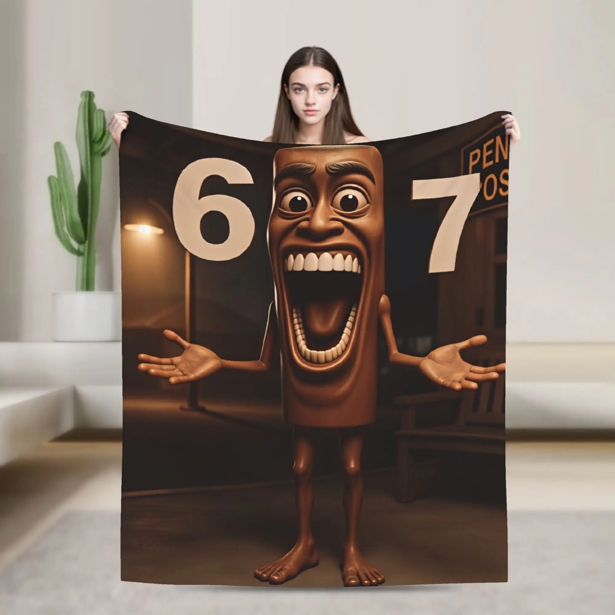 Soft Blankets Airplane Travel Tung Big Smile Number 67 Night Throw Blanket  Flannel Bedspread For Couch Bed Print Sofa Bed Cover