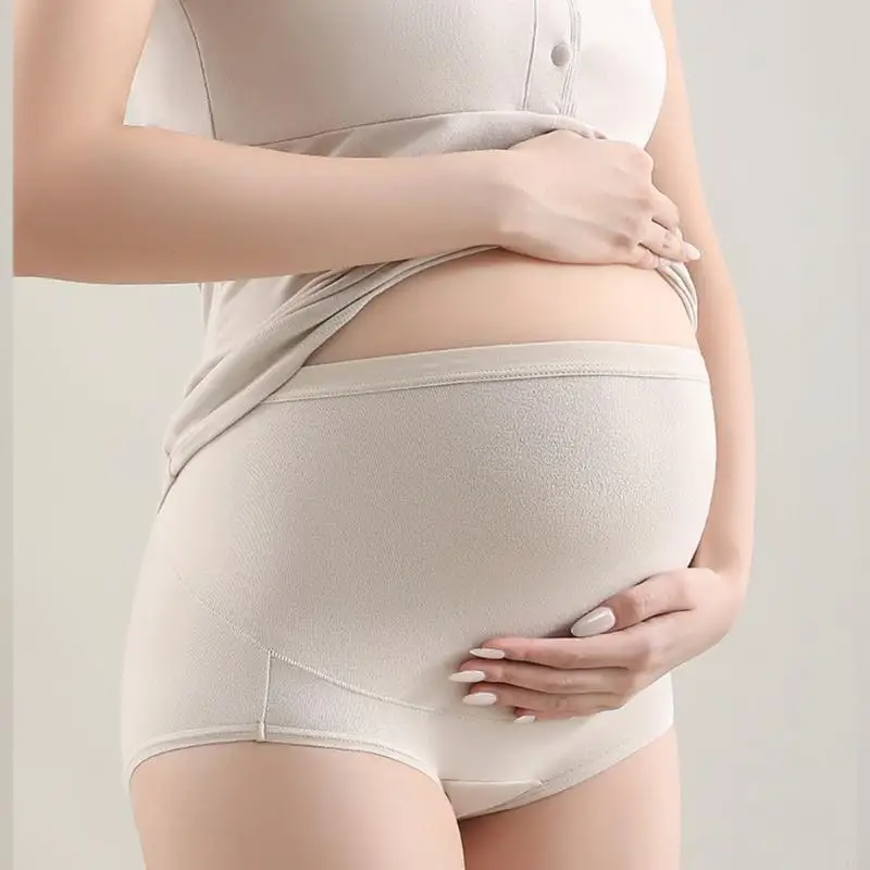 ملابس داخلية قطنية عالية الخصر للأمهات لدعم الحمل مع قماش وتصميم ناعم يسمح بالتهوية A2UB #1