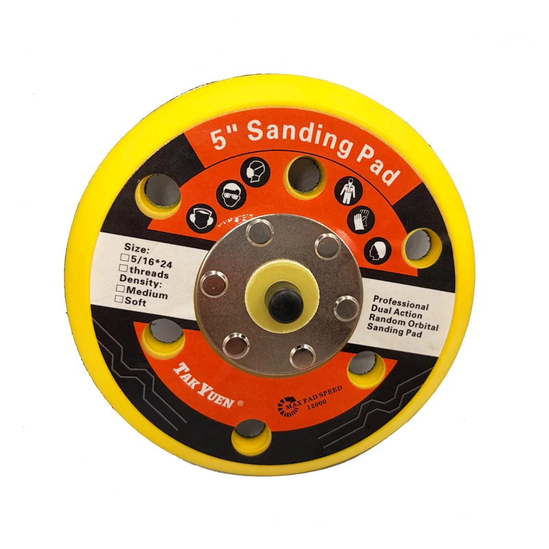 5" 125mm Klett-Schleifpad mit M8/5/16"-24T Gewinde, für Exzenterschleifer, Polier- und Oberflächenvorbereitungswerkzeug – Detail 3