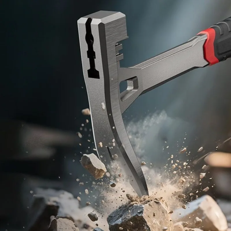 High-carbon Steel Hammer Portable Outdoors Stone Digging Geological Exploration Hammer Hardened Industrial Grade Hand Tools