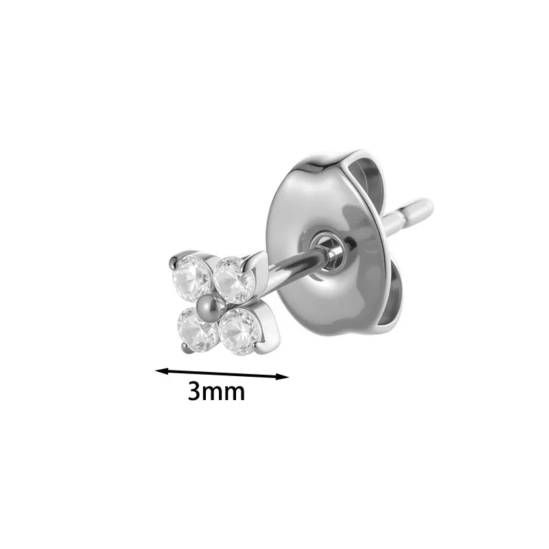 1 قطعة G23 التيتانيوم ثقب Labret الزركون الزهور الغضروف أقراط مسمار اللولب الزنمة الفص مسمار محارة شحمة ثقب الشفاه مجوهرات