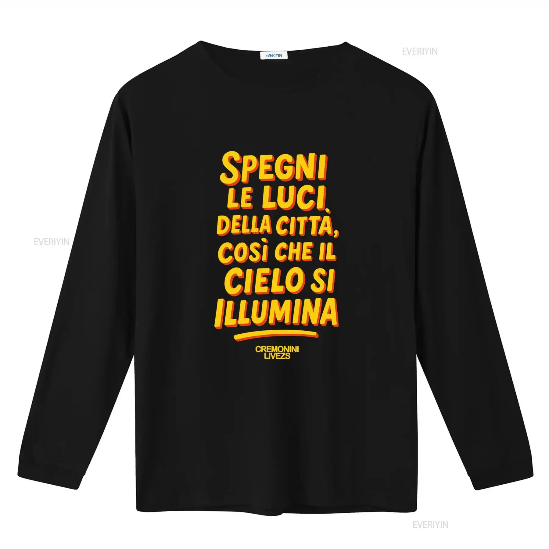 Cesare Cremonini Now I Don't Have You Live 2025 Stadiums T Shirt Italian Text Print for with 'SPEGNI LE LUCI DELLA CITTA Casual