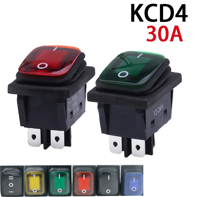 

30A High current KCD4 one-piece waterproof 2nd gear/3rd gear, silver point oil-proof high-power rocker power supply ship switch