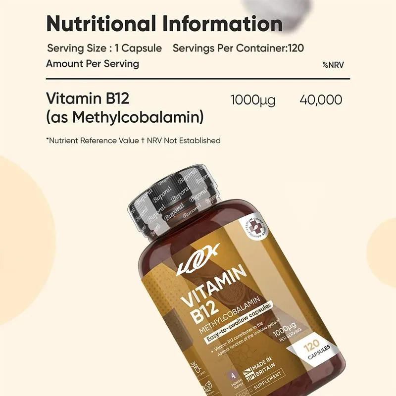 Vitamin B12 - Mental Function and Red Blood Cell Production, Promotes Energy Metabolism