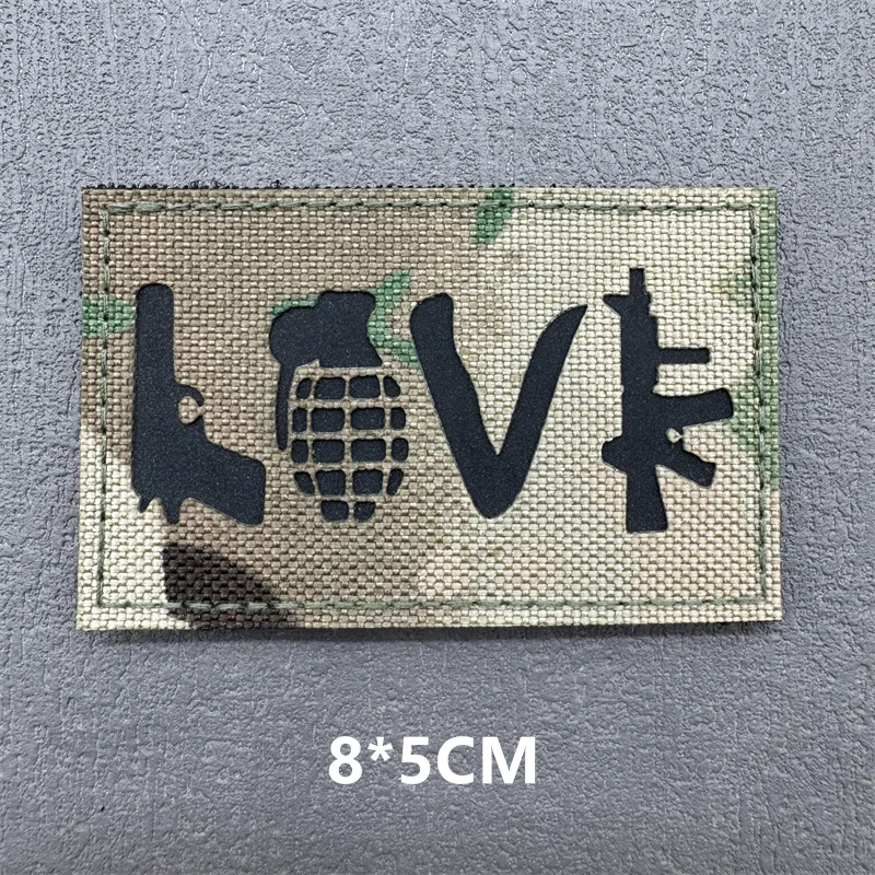 Multicam IR-Patches, Laserschneiden, Moral, taktische Patches auf Rucksack, Weste, Kleidung, Outdoor-Abzeichen, reflektierende Abzeichen mit Klettverschluss