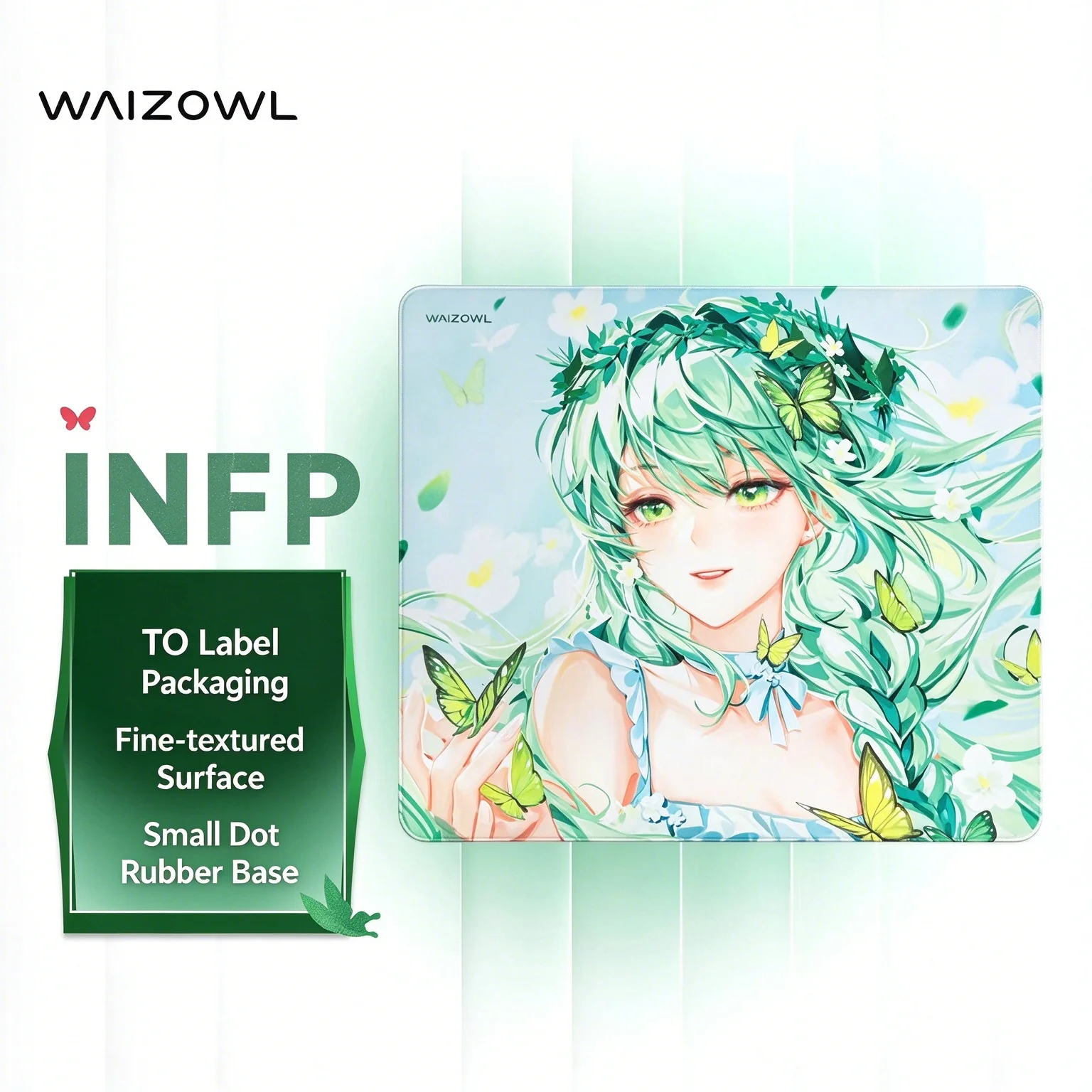 Waizowl INFP Little Butterfly Mousepad Xsoft Softness Base Adhesive Mouse Pad Waizowl Falcon Gaming Mouse Pad Accessories Gift