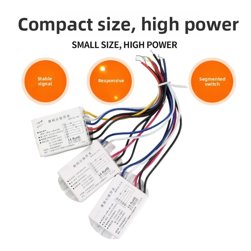 220V Digital Segment Switch 2 Way 3 Way Remote Control Digital Remote Control Light Switch Wireless ON OFF Remote Control Switch