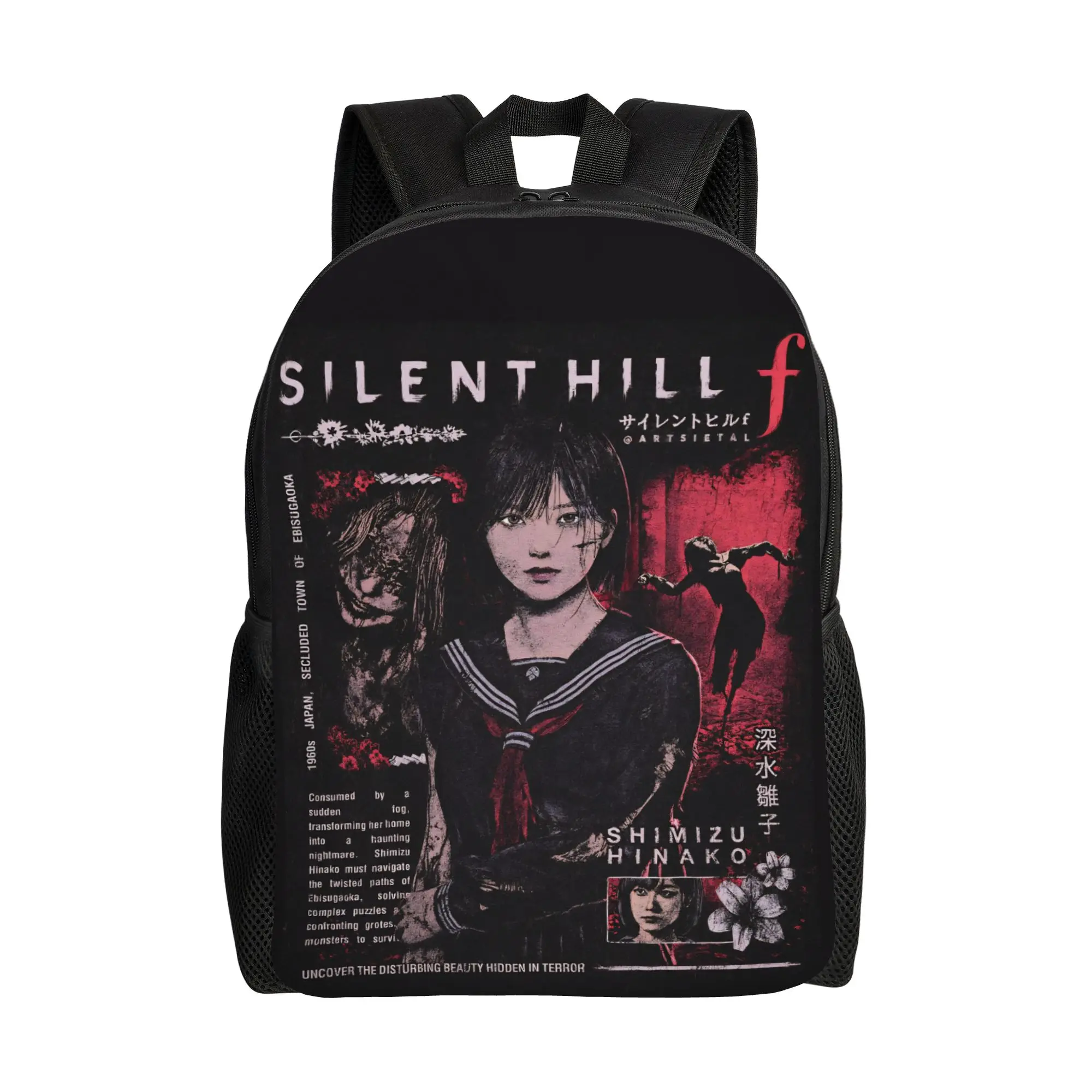 

Рюкзак с принтом Silent Hill, треккинговые рюкзаки Silent Hill F, студенческие школьные сумки Kawaii, красочные мягкие рюкзаки