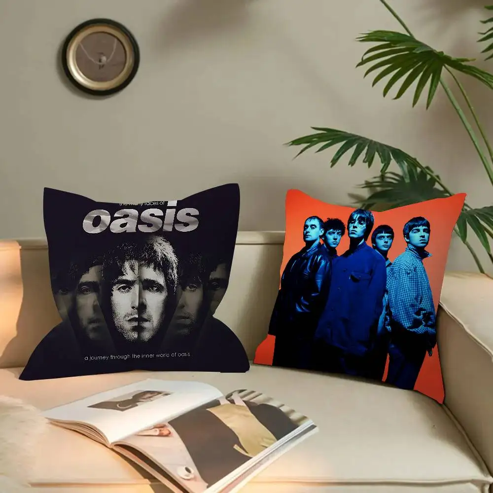 O-Oasis Band Pillow Covers Cartoon Sofa Decorative Home Double-sided Printing Short Plush Cute Cushion Cover