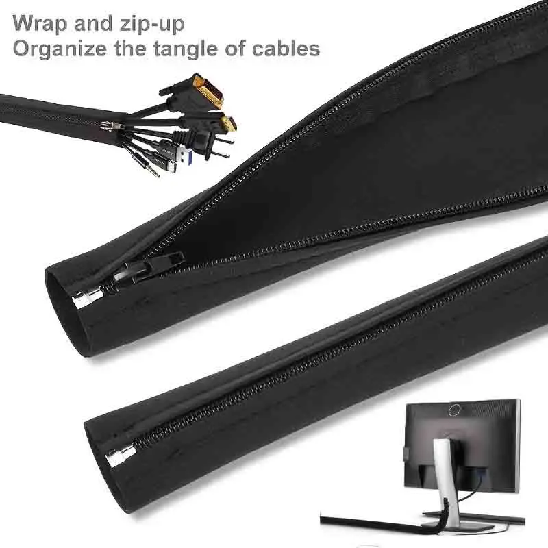 

Гибкий самозакрывающийся защитный рукав для кабелей, органайзер для проводов, устойчивый к укусам (защита от щенков), для дома и офиса