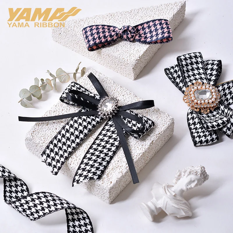 YAMA Houndstooth Ribbon 10yards/roll 16 25 38mm Ribbons DIY Crafts Gifts Packaging Wedding Flower Decoration