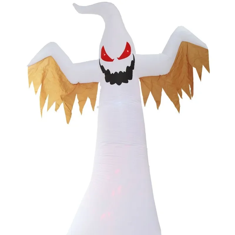 Amazon explosion 2.4 meters Halloween led inflatable white ghost air mold lantern flame lamp luminous horror decorative props