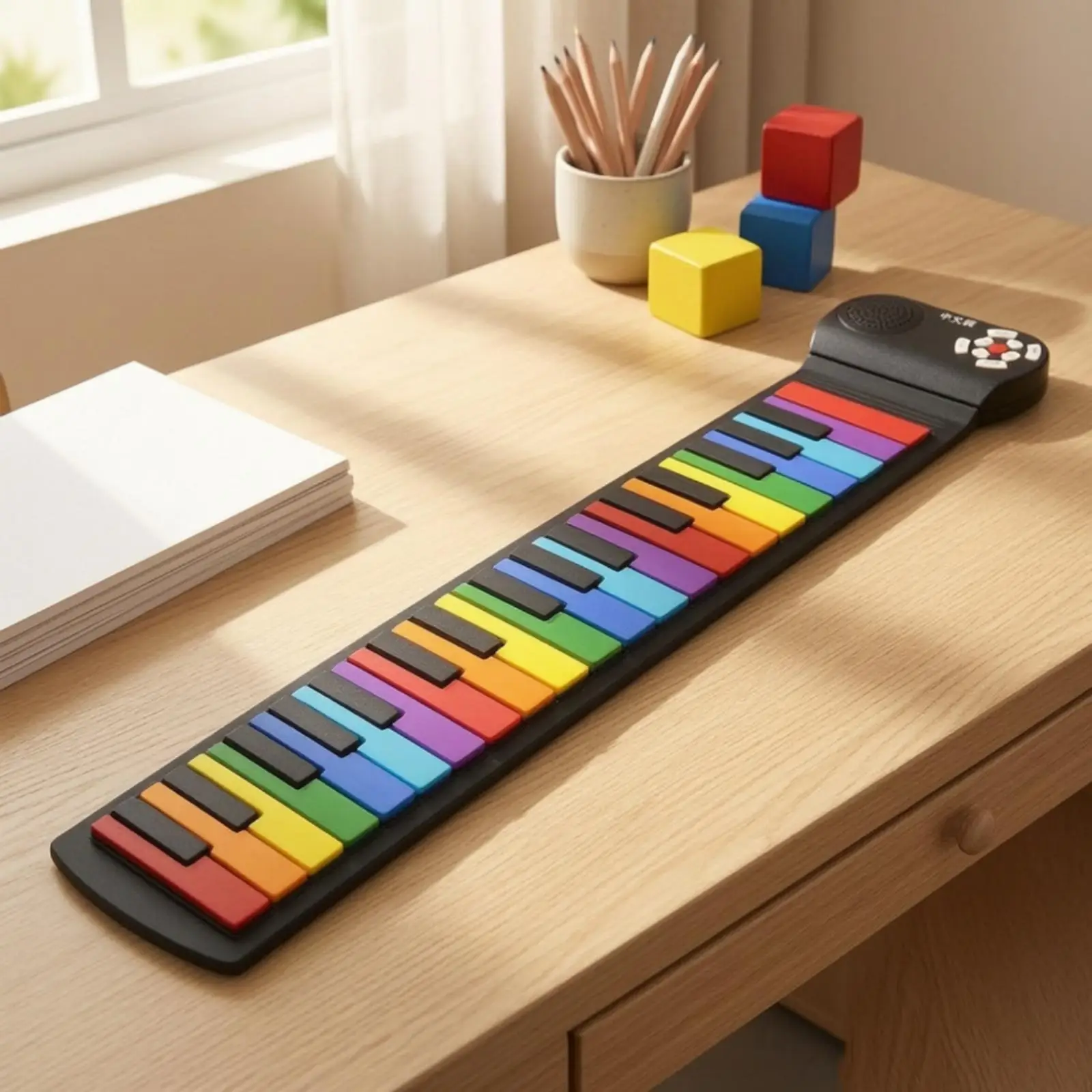 Roll-up Piano Keyboard Flexible Roll-up Piano Space-Saving for Travel, Beginners