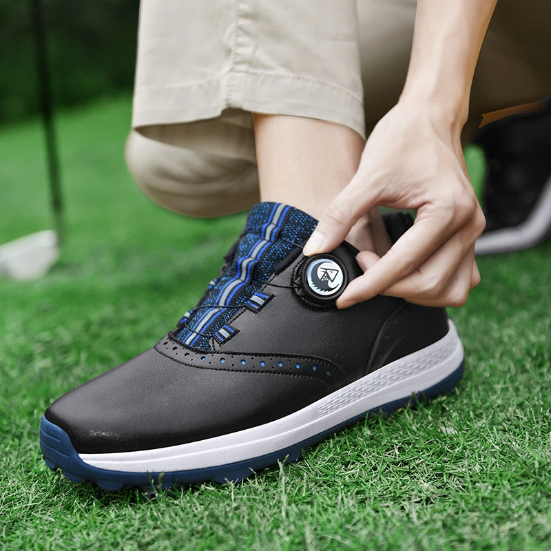 Waterproof Casual Golf Shoes Non-Slip Golf Sneakers Men\'s Professional Golfer Footwear Golfing Sports Quick Lacing Walking Shoes