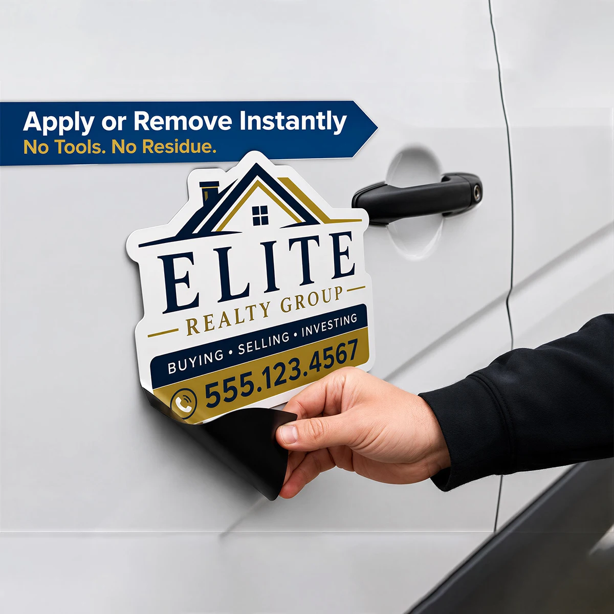 Car Magnet | Custom Realtor Vehicle Magnets | Personalized Business Logo Car Door Magnets | Waterproof Die Cut Magnetic Signs