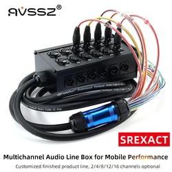 AVSSZ Multi-channel Stage Performance Cable Box 4 8 12 16Way SREXACT Audio Line 6.35mm XLR Gold Plated Male Female Plug/Socket