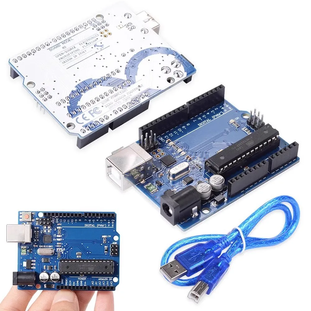 

UNO R3 Development Board Official Version ATmega328P Microcontroller Module with USB Cable for Arduino IDE