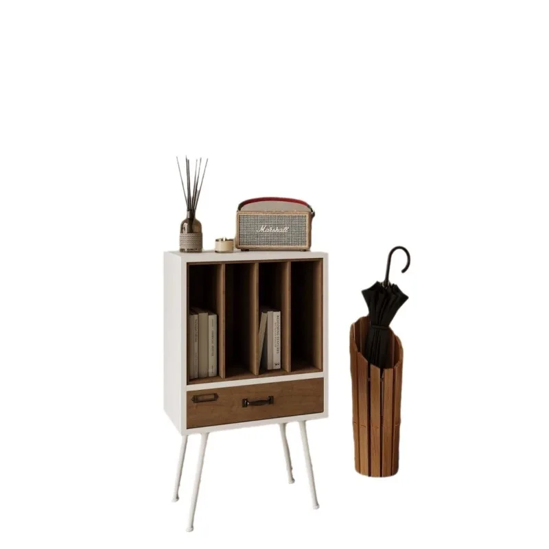 Librería medieval americana, mueble lateral para sofá, revista, registro vertical, archivo de oficina decorativo para TV