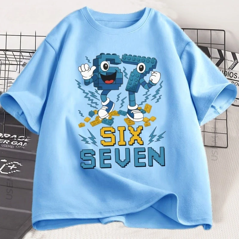 Six Seven Steal A Brainrot T-shirt Cotton Short-sleeve 67 Printed Tshirt Funny Gen Z T Shirt Harajuku Streetwear Men Women Tees