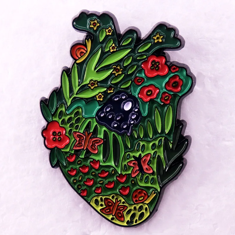 A3072 Cartoon Art Heart Creativity forest garden Design Enamel Pin Funny Brooches Badge Lapel for Women Jewelry Gift