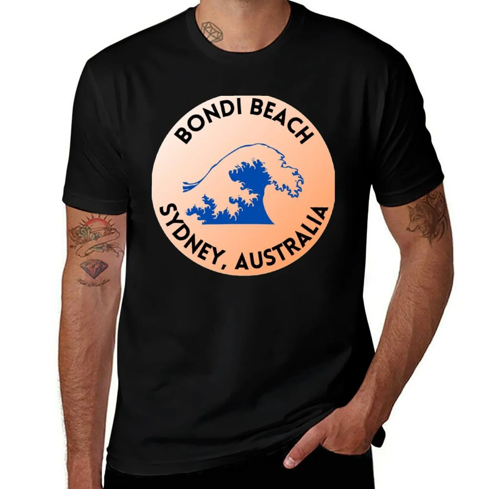 Футболка Bondi Beach Sydney Australia, дизайнерские футболки с аниме, мужская футболка большого размера, хлопковая футболка