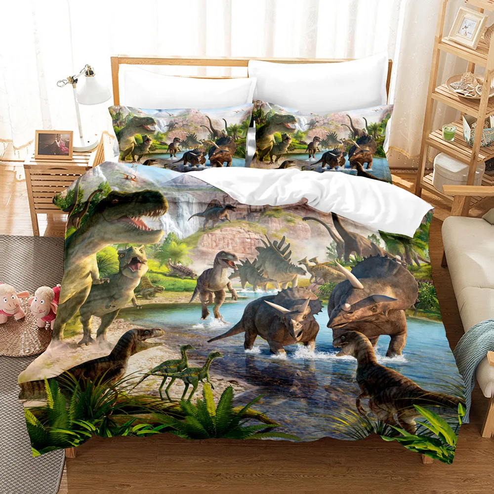 

3D Dinosaur Bedding Set for Boys Animal Printed Duvet Cover Set Twin Full Comforter Cover Set Kis Boys Quilt Cover&Pillowcases