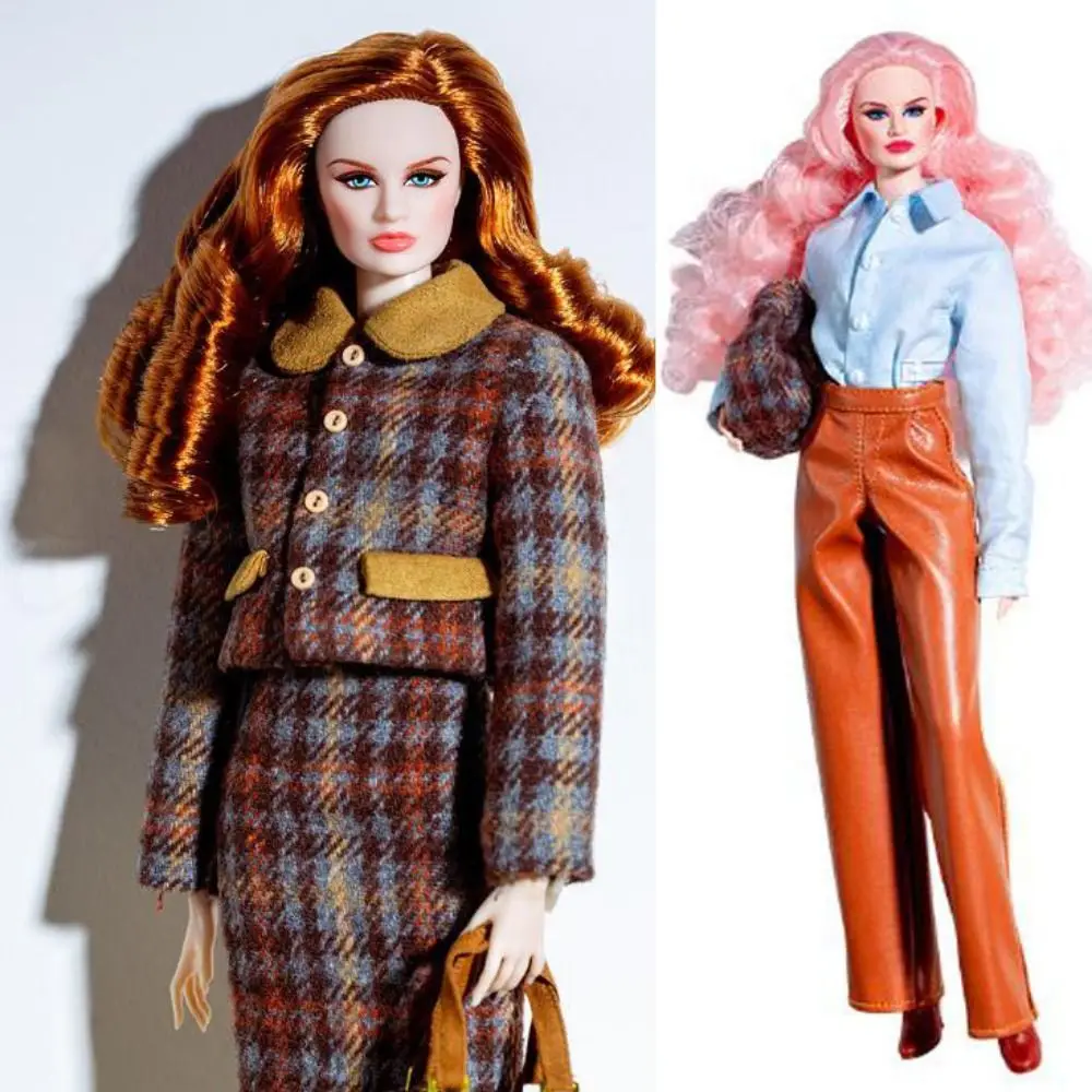 

European Style 32cm Supermodel Clothes Suit Fashion Multistyles Plaid Sweater Series DIY Collector Gifts Princess Dress