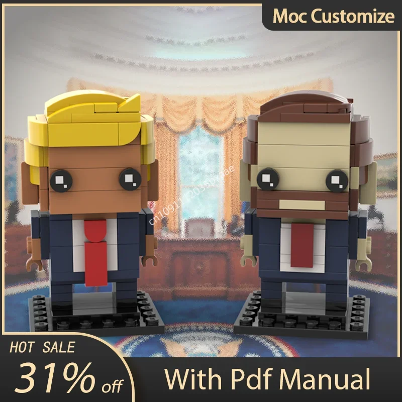

259 шт. конструктор Brickheadz «Дональд Трамп и Дж.Д. Вэнс» (Президенты США), строительные блоки, игрушки, подарки для детей