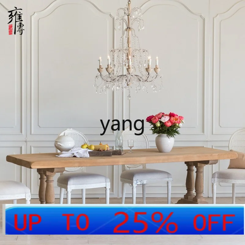 

LTT simple rectangular solid wood dining table living room eating office negotiation table villa