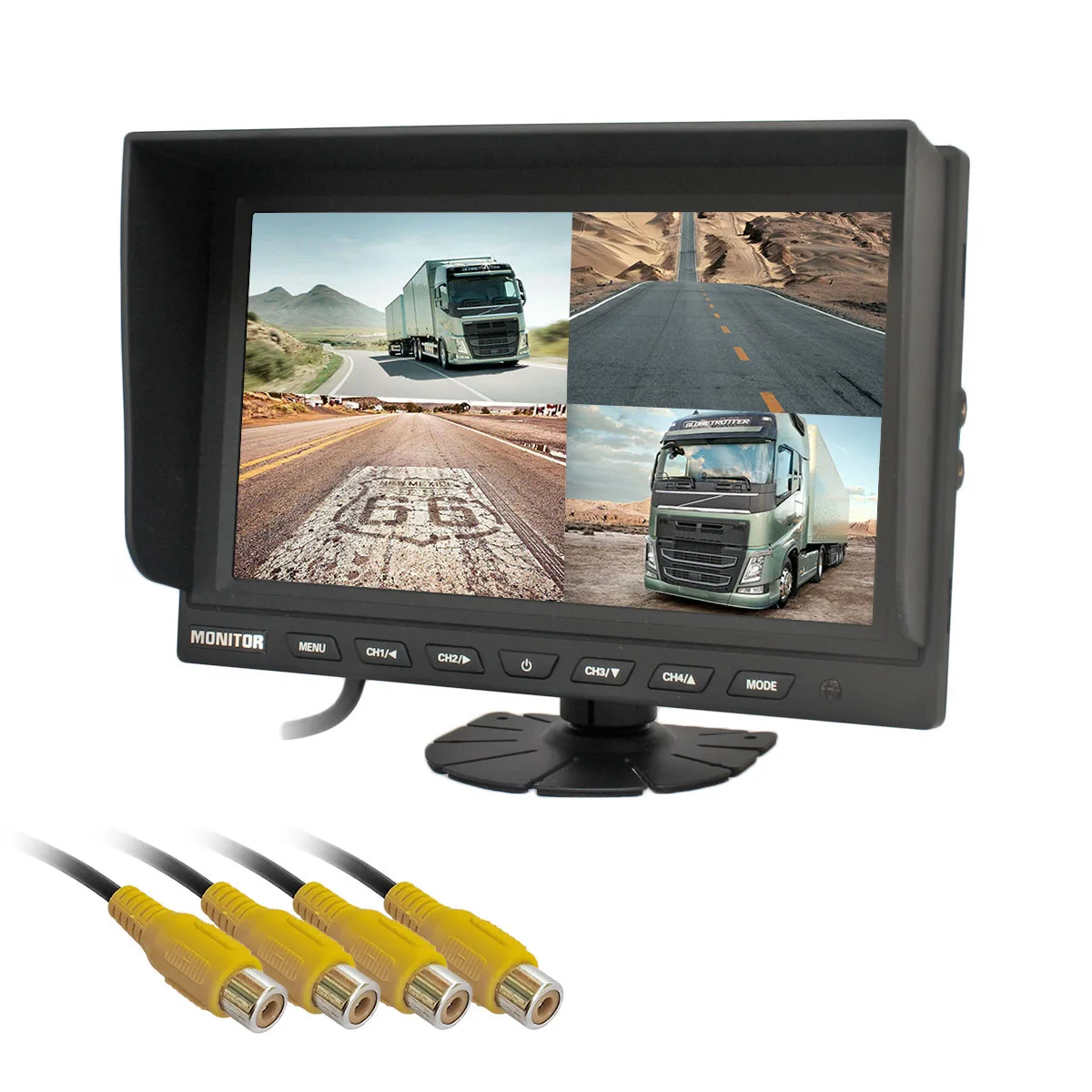 

DIYSECUR 9" Split Quad Display Color Rear View Monitor Car Monitor For Car Truck Bus Reversing Camera Monitoring System