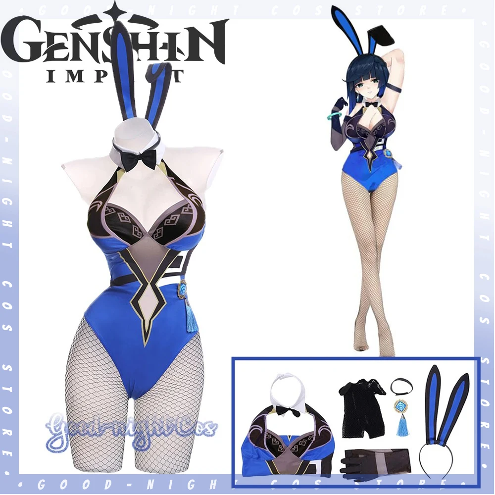 

Game Genshin Impact Yelan Bunny Cosplay Costumes Cosplay Halloween Game Girls Sexy Catsuit Halloween