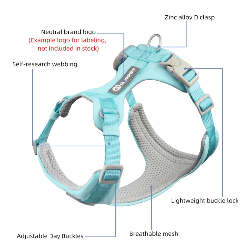 Dog Breathable Harness NO PULL Pet Reflective Harness Vest For Small Large Dog Walk Training In Outdoor Lead Collar Pet Supplies