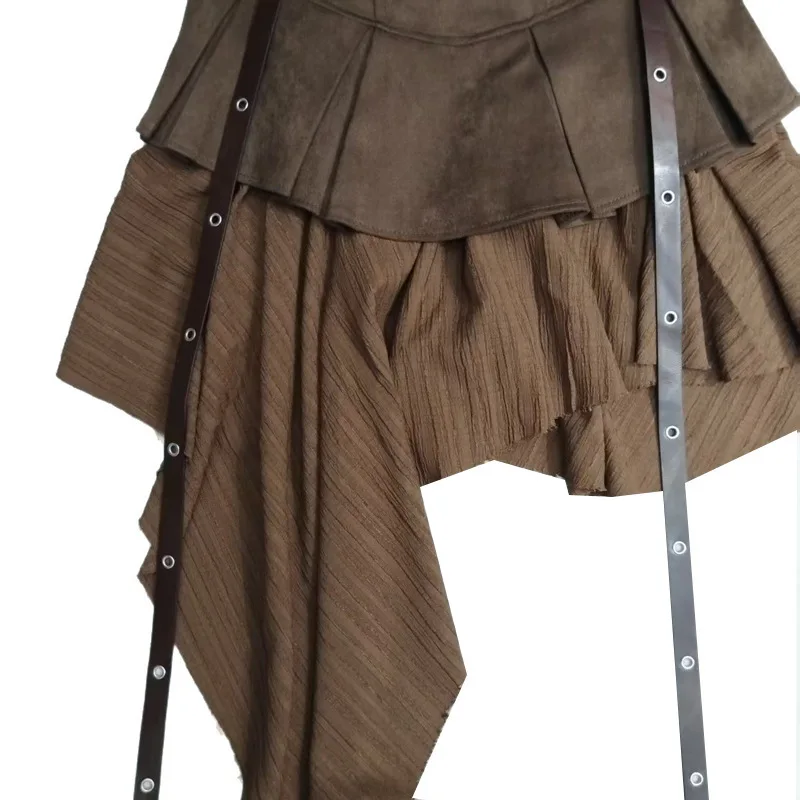 Midi plissado de camurça sintética emendada para mulheres, saia curta evasê emagrecedora de cintura alta elegante