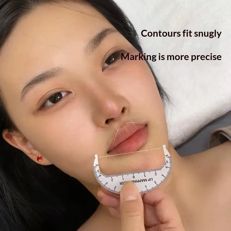 Professional Eyebrow Mapping Tool Acrylic Bow Ruler With String Accurate Lip Positioning Gauge for Microblading Use