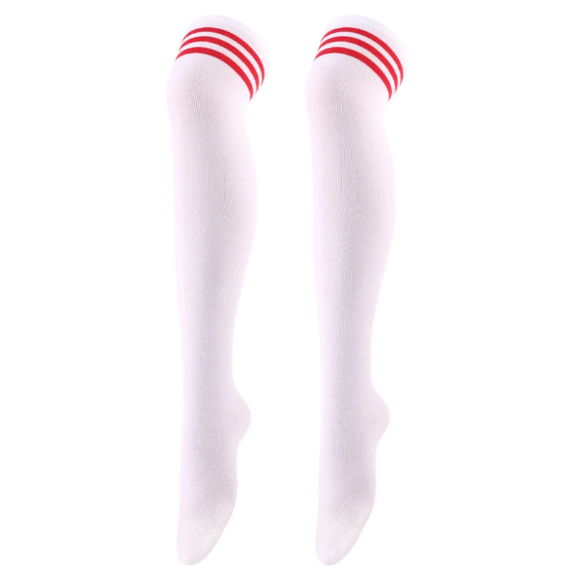 Schwarz/weiß gestreifte lange Socken für Damen, sexy Overknee-Oberschenkelstrümpfe, Overknee-Strümpfe, Damen und Mädchen, warme lange Röhrensocken ﻿ – Detail 23