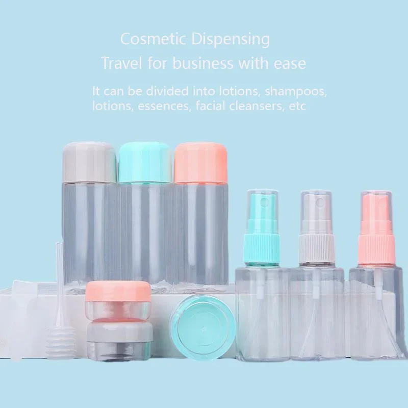 Travel Makeup Bottled In Eight-Piece Spray Lotion Bottle, Cream Box Is Portable And Can Be Taken On Board With A Storage Bag