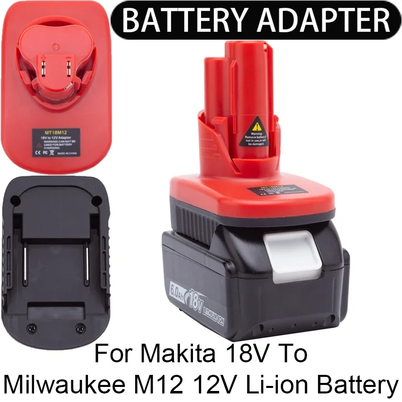 

Battery Adapter/Converter for Milwaukee M12 12V Li-ion tools to Makita 18V Li-ion battery adapter power tool accessories