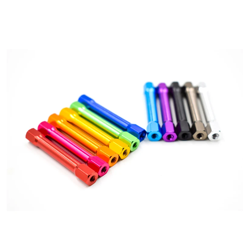 M3 Double Hex Thread Column Colourful Aluminum Anodizing Spacer Standoff Pink/Silvery/Orange/Purple/Red/Black/Blue/Gray/Golden
