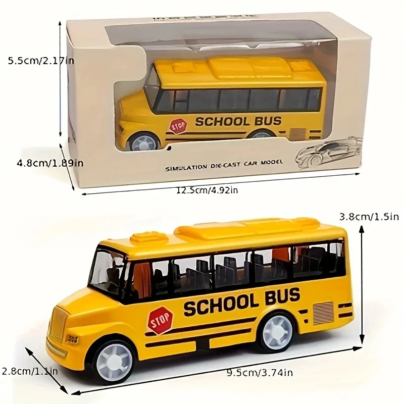 幼児向けの絶妙で興味深いイエローバスをシミュレート、プルバック機構付き高品質のクールなスクールバスのおもちゃ