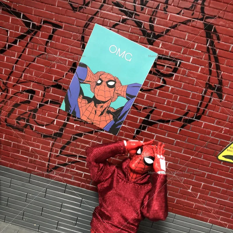 Mini acessório feminino/masculino em escala 1/12, pôster de filme de super herói, papel de parede colecionável, adequado para figura de ação de soldado de 6 polegadas e 7 polegadas