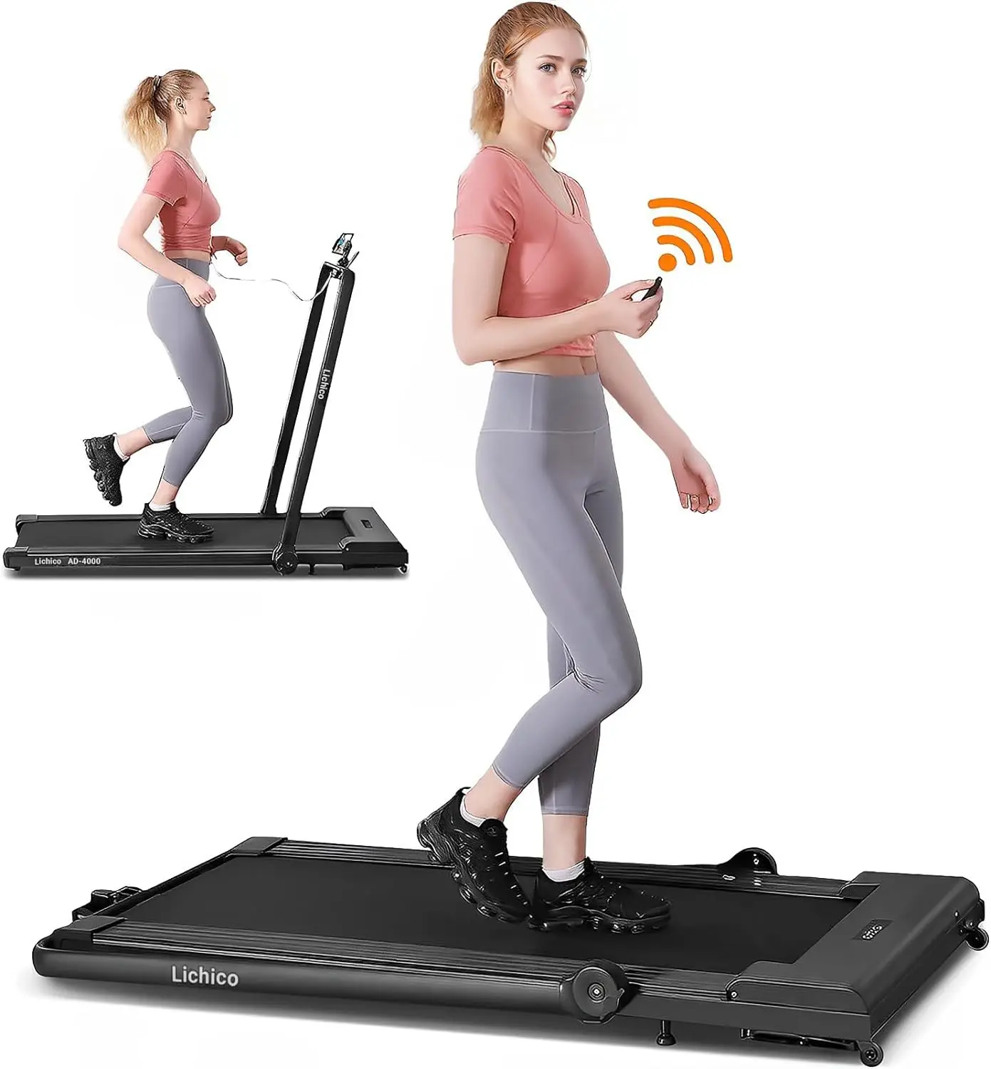 

Pad Under Treadmill, 2 in 1 Portable Folding Treadmill, Motorized Electric Walking Treadmill, Large