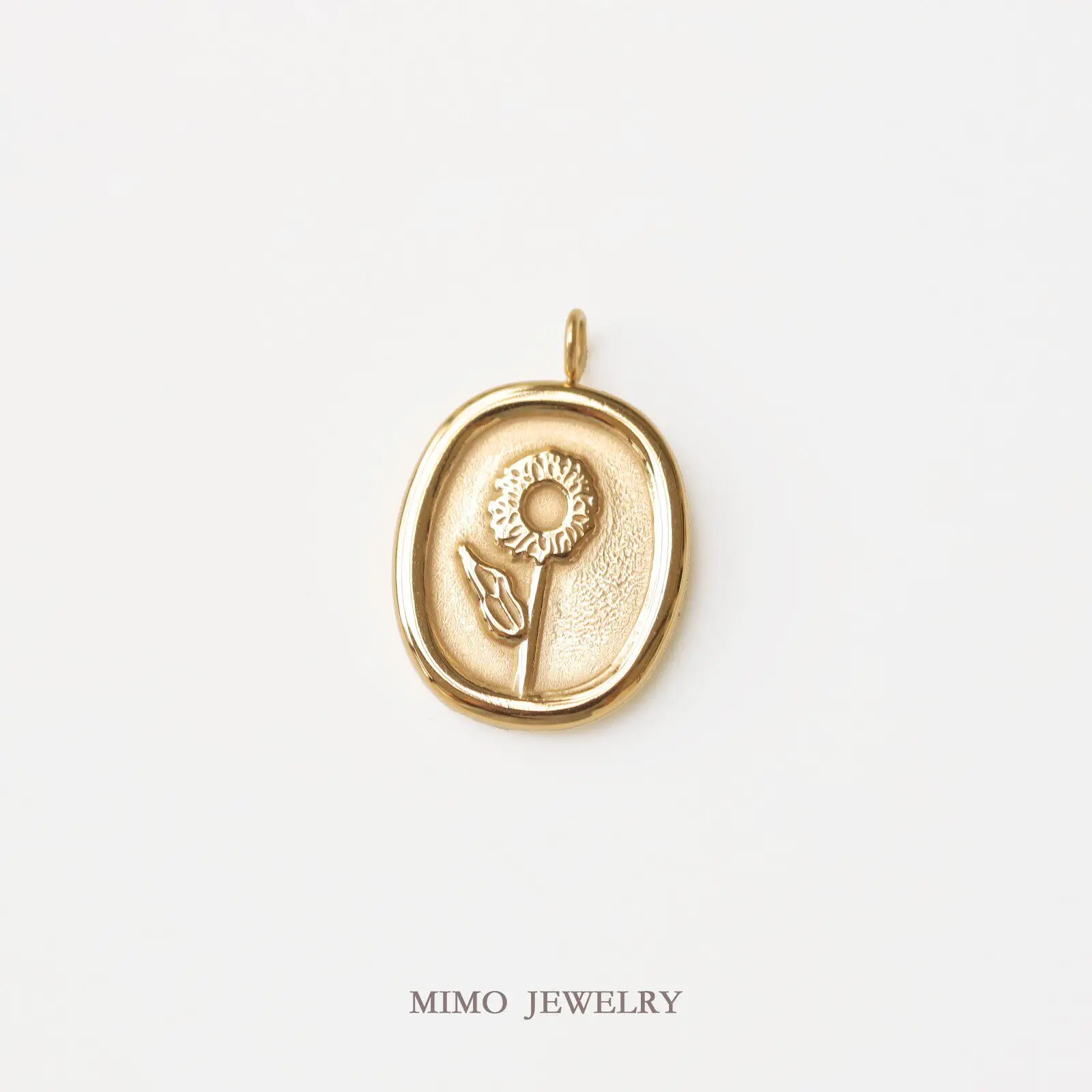 1pcs Titanium Steel Gold-plated Twist Chain Sunflower Floret Charms Pendant For Jewelry Making DIY Bracelet Accessories Findings