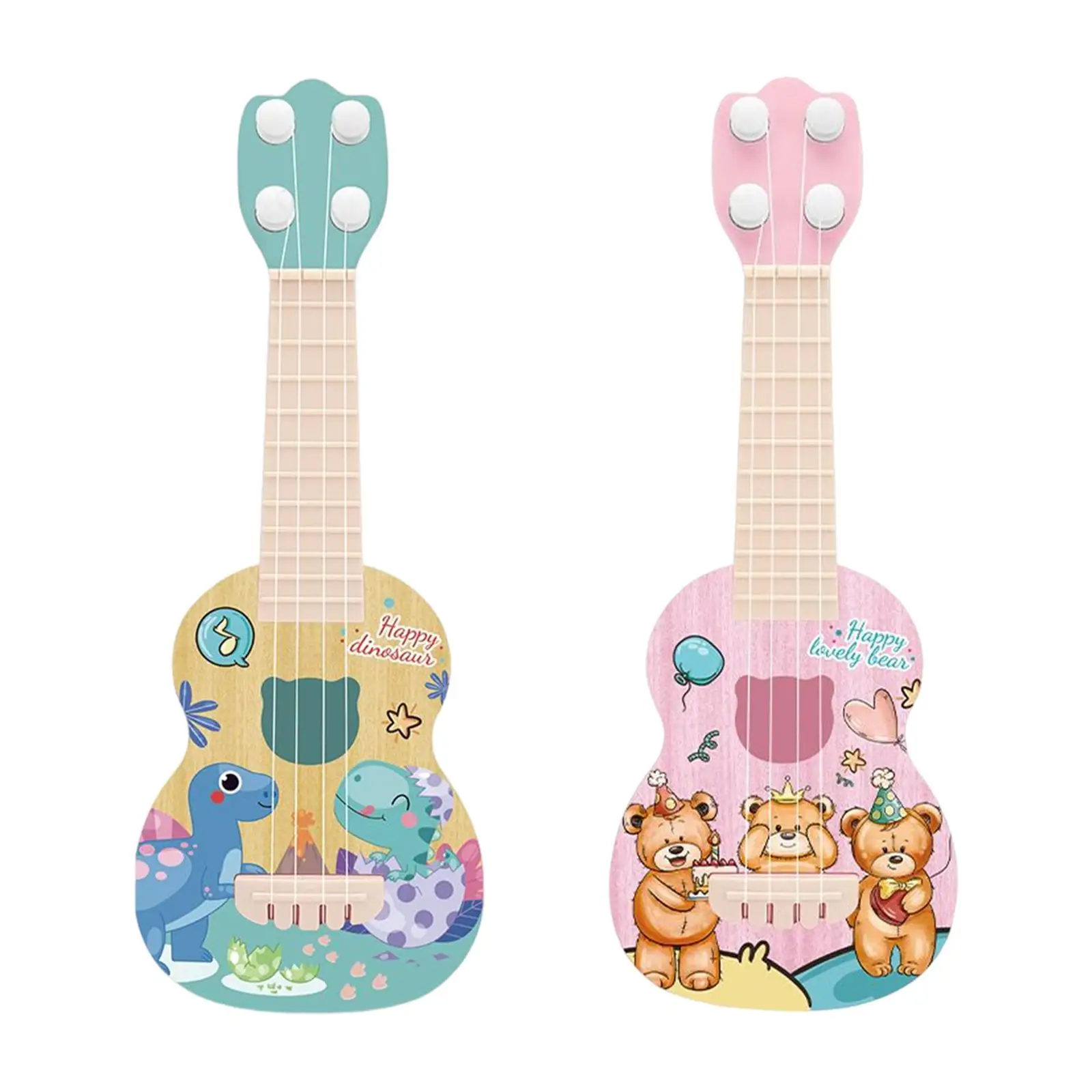 Professional Ukulele Guitar Toy Skill Improving Portable Early Educational 4 Strings Small Guitar for Boys Girls Birthday Gifts