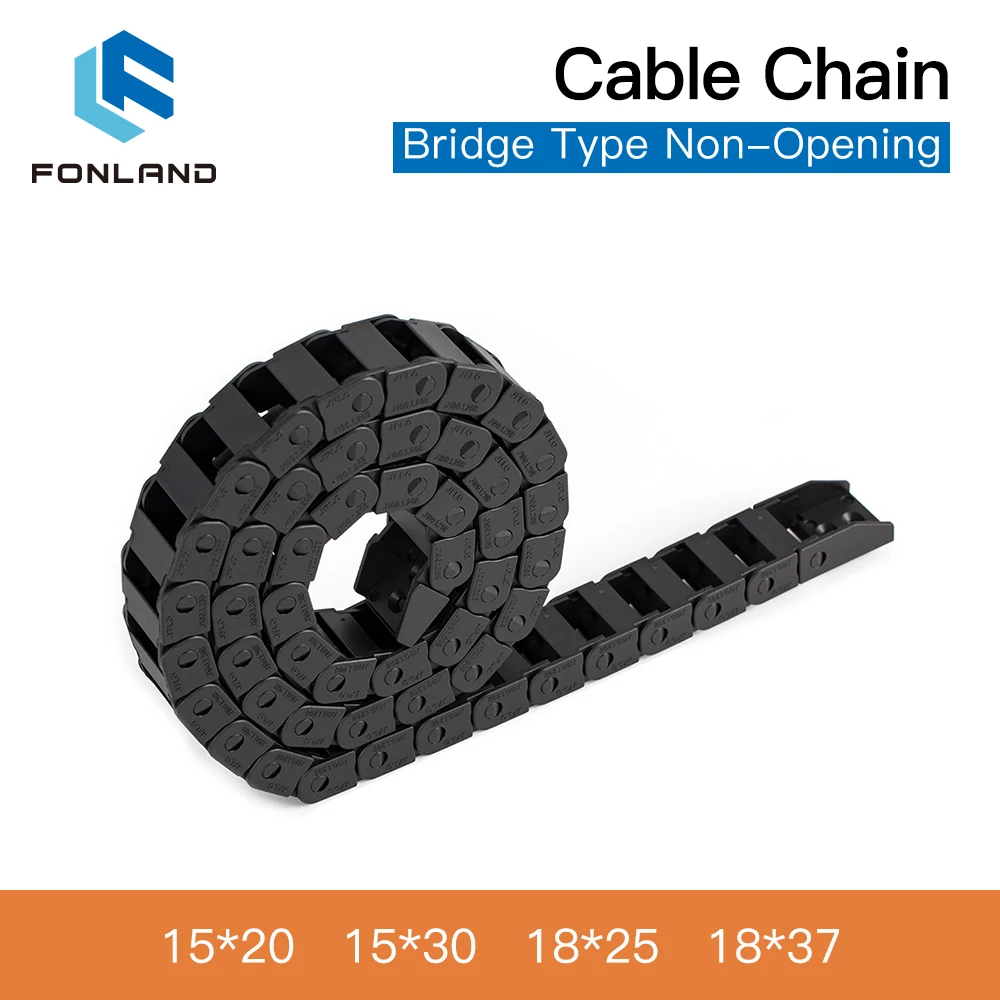 Fonland Cable Chains 15x15 15x20 15x30 15x40 mm Bridge Type Non-Opening Plastic Towline Transmission Drag Chain 1 Meter/Set