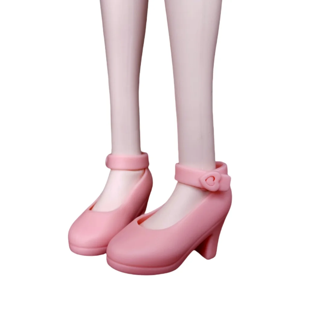 Doll Sandals Shoes White Black Pink High Kneels Shoes With Decors For Genee Franklye Luoli 1/4 Doll 5.5CM Length 2Cm Width Feet