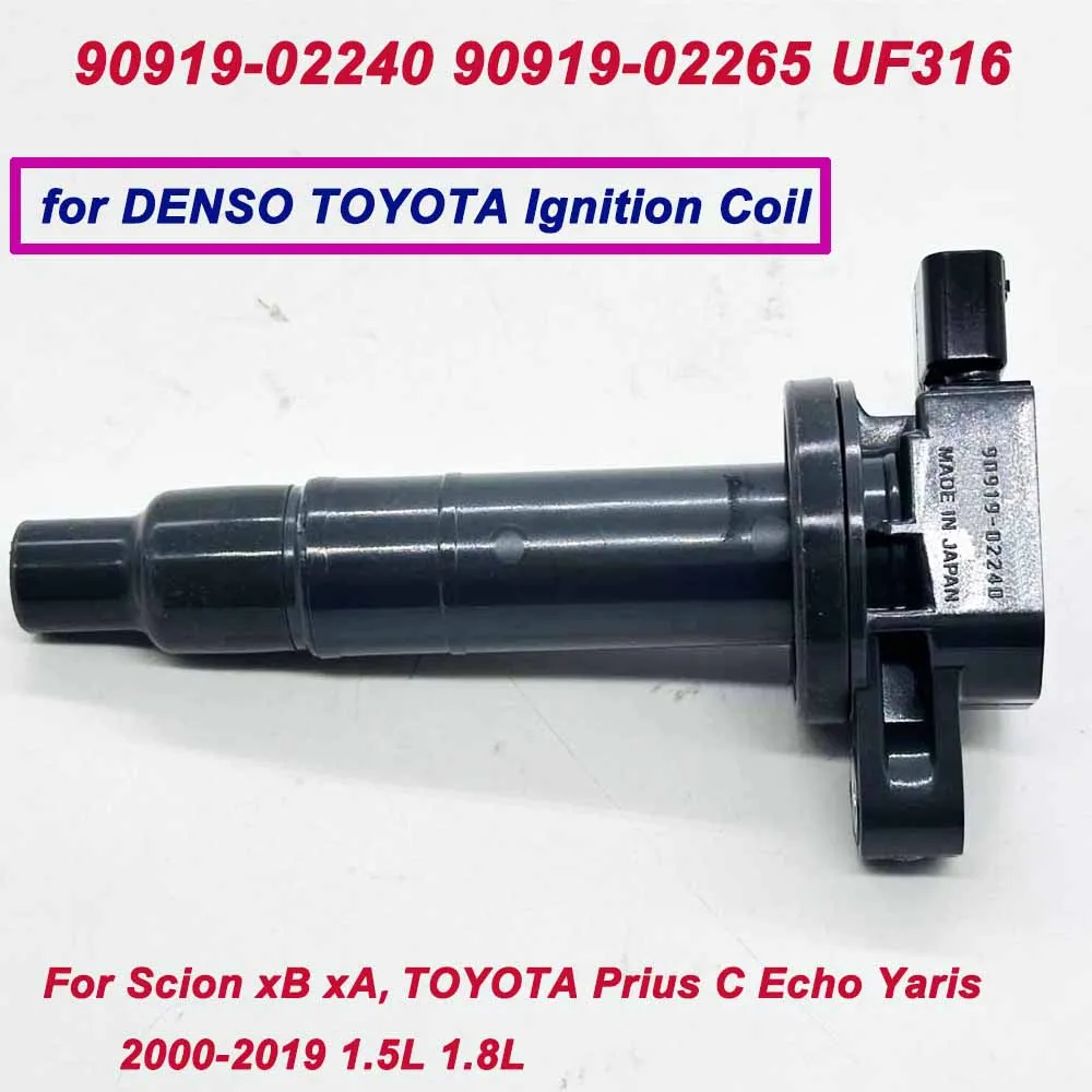 90919-02240 90919-02265 for DENSO Ignition Coil  For TOYOTA Scion Prius Yaris 2000-2019 1.5L 1.8L 673-1306 9091902240 9091902265