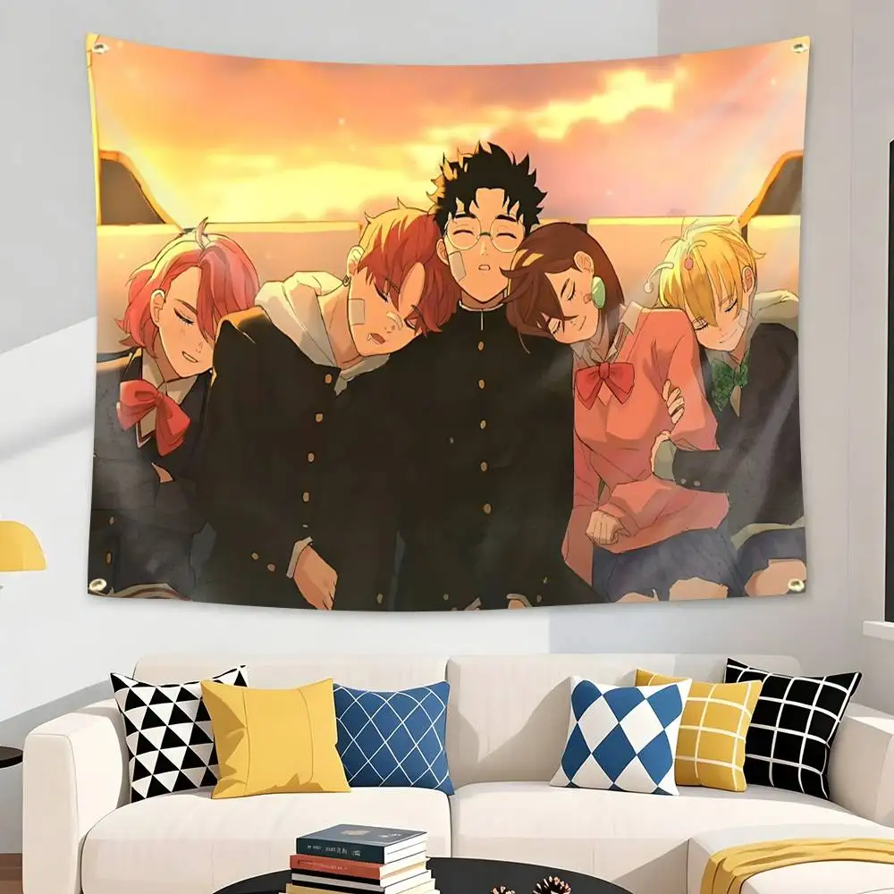 Anime D-Dandadan Official Art Flag Tapestry Banner for Bedroom Living Room Outdoor Camping Custom Supported